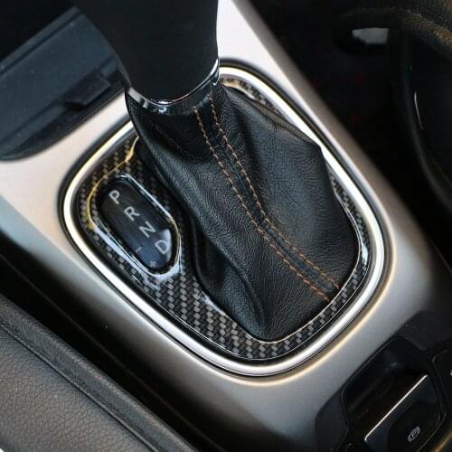 Carmilla Car Styling Carbon Fiber Interior Gear Shift Panel Frame Trim Stickers for Jeep New Compass 2017 2018 Auto Accessories