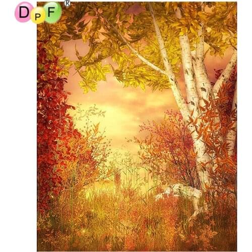 DPF diamond embroidery Golden leaves diamond painting cross stitch needlework diamond mosaic full square rhinestone home decor