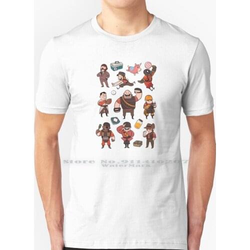 Tf2 / Red Transparent Version T Shirt 100% Pure Cotton Tf2 Team Fortress 2 Team Fortrss 2 Tf2 Cute Game Valve Fps