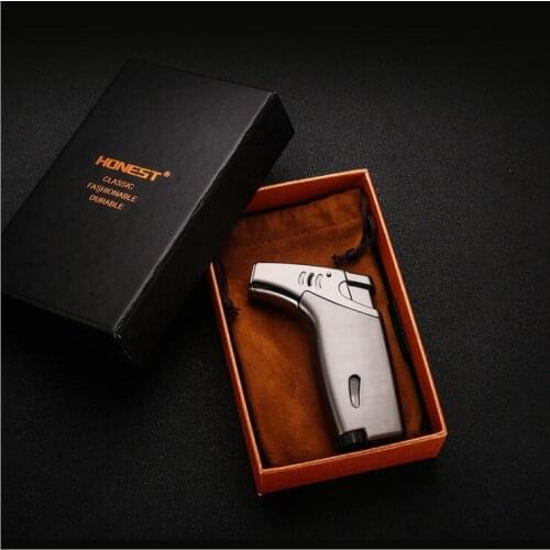 Honest Gas Lighter BC-Feixiang Windproof Blue Flame Press Ignition Cigar Lighter Outside Tool Kitchen Accessories Men Gift