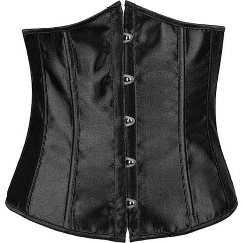 Hot sexy Retro satin waist body sculpting underwear Women Latex Waist Trainer Corsets Steel Boned Court Corset Girdle size S-6XL