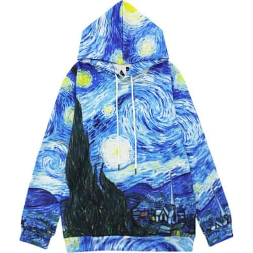 Van Gogh The Starry Night Hoodies Men Women Hoodies Harajuku Fashion Tie Dye Hoodie Art Design Hooded Sweatshirts Creative Hoody
