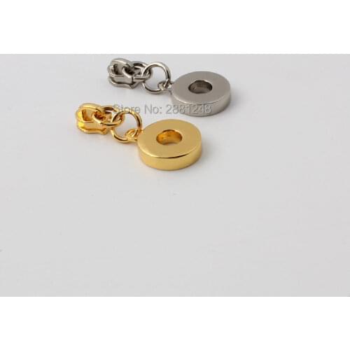 K gold 35x17mm 3# DIY nylon teeth zipper head + Round zipper puller slider metal Plating accessory for bags,garments fabric