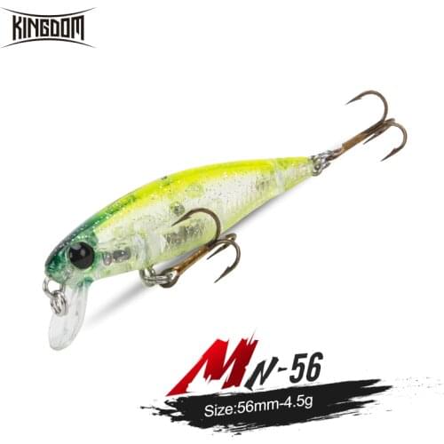 Kingdom Mn-38/56 Slowly Sinking Minnow Fishing Lures 56mm 4.5g Wobbler Artificial Saltwater Hard Baits Pesca Fishing Lure Tackle