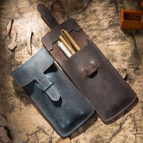 Leather handmade Restore Ancient Pencil Case Pen Pouch