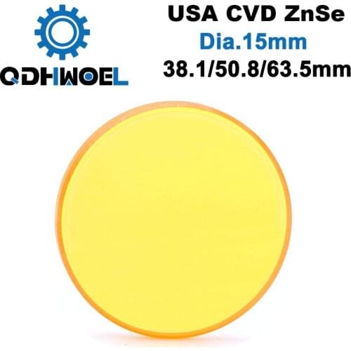 USA CVD ZnSe Laser Focus Lens DIA 15 FL 38.1 50.8 63.5 mm Focus for Co2 Laser Engraving Cutting Machine