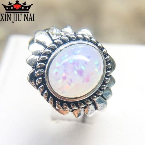 Hot Sale Flower Opal Rings Jewelry European Women Pink/Blue/White Opal Rings Fashion Women Party Wedding Jewelry bague femme