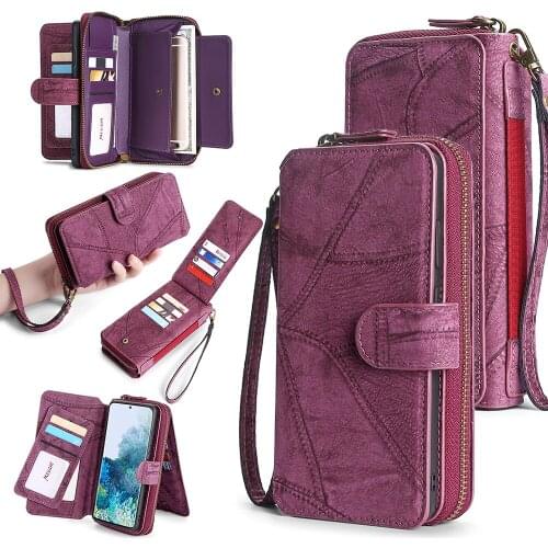 Zipper Wallet Pu Leather Multifunction Handbag Phone Case For Iphone 6 6s 7 8 Plus X Xs Xr Xsmax 11 11pro 11promax 12 12promax