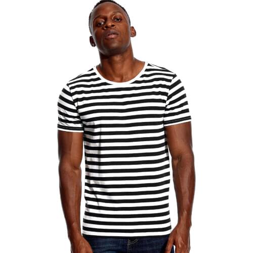Striped Shirt for Men Stripe T Shirt Male Top Tees Navy Russian Shirt Red White Black Blue Boy Even Basic Wide Stripped Casual