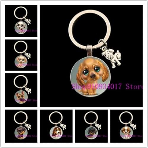 New Cute Puppy Dog Playing Keychain Love Pet Dog Best Friend Pendant Fashion Key Ring Birthday Present