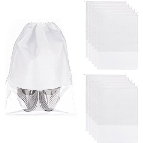 New Design 12 Pieces Solid Shoes Storage Bags Non-woven Packaging Bag Drawstring Bag Home Housekeeping Accessories