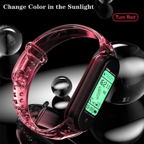 New Light-Changing Silicone Strap For Xiaomi Mi Band 6 5 4 3 Sports Waterproof Bracelet On Mi Band 4 5 6 For Mi Band 5 4 Strap