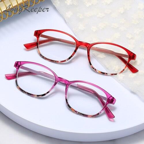 Longkeeper Floral Reading Glasses Frame Women Vintage Ultralight Glasses Lens Eyewear Female Presbyopic Spectacles +1.0 to +3.5