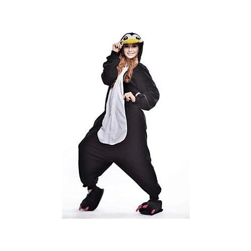 Pajamas Penguin Leotard/Onesie Festival/Holiday Animal Sleepwear Halloween Black Patchwork Polar Fleece For Un