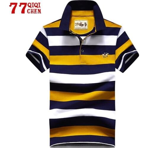 Casual Stripe Poloshirt Men Summer High Quality Embroidery Slim Breathable Polo Shirt Male Fashion Casual Turndown Collar Tops