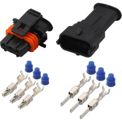 1 Set 3 Pin Way 3.5 Waterproof Automotive Sensor Connector Car Fuel Pressure Female Male Plug For Boschs 1928403110 1928404074