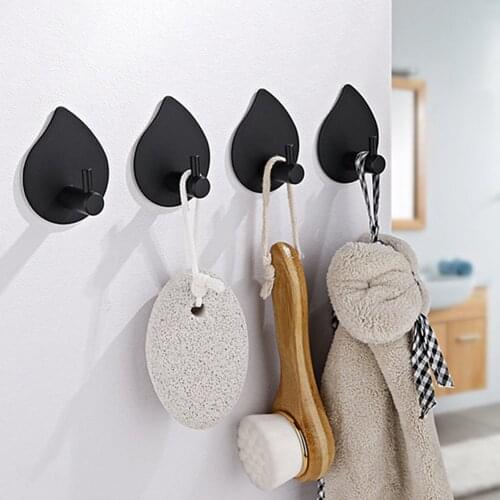 Self Adhesive Hooks Stainless Steel Storage Holder for Bathroom Kitchen Hanger Stick on Wall Hanging Door Clothe Towel Racks