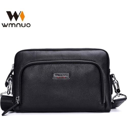 Wmnuo Men Handbag High Quality Genuine Cow Leather Men Shoulder Bag 2020 New Fashion Waterproof Men Crossbody Messenger Bags