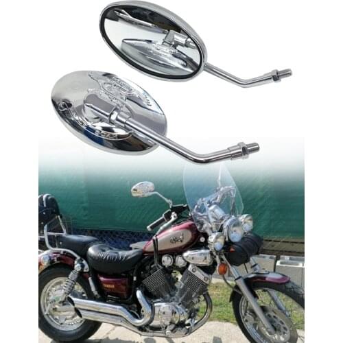 Universal Motorcycle Oval Chrome Rearview Mirrors Motorbike Side Mirror FOR Yamaha xt 600 virago 125 535 1100 vmax 1200 Honda