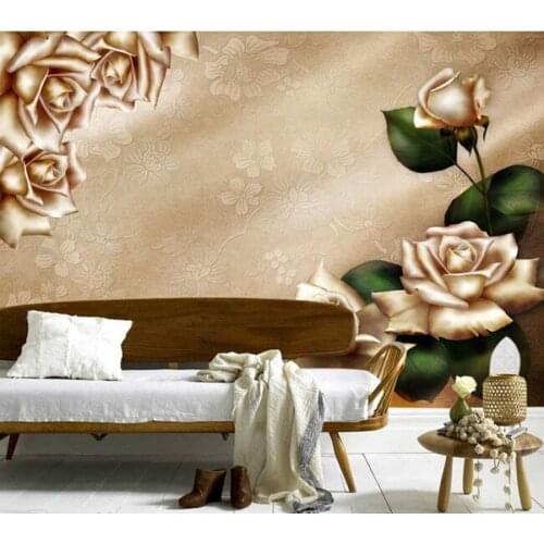 Custom vintage wallpaper, European decorative pattern rose murals for the living room bedroom TV background waterproof wallpaper