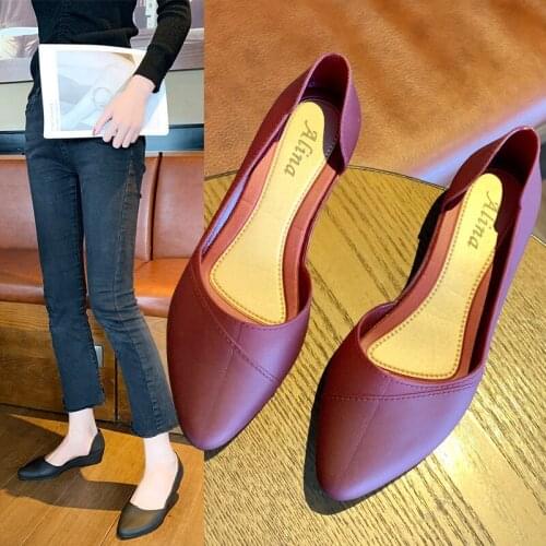 Women Shoes Pointed Single Shoes Womens Slope Heel Soft Sole Professional Comfortable Working Shoes Mouth Frosted Sandals