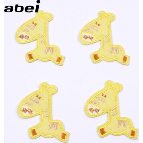 10PCS Embroidered Yellow Cartoon Animal Sticker Iron On Baby Kids Garment Patch DIY Clothing Appliques Iron On Jeans Bags Badge