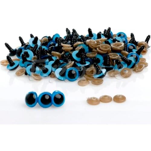 100Pcs/Set 10mm Plastic Safety Eyes For Teddy Bear Doll Animal Puppet Green/Blue/Brown/Transparent/Yellow/Red/Gold/Mixed Color