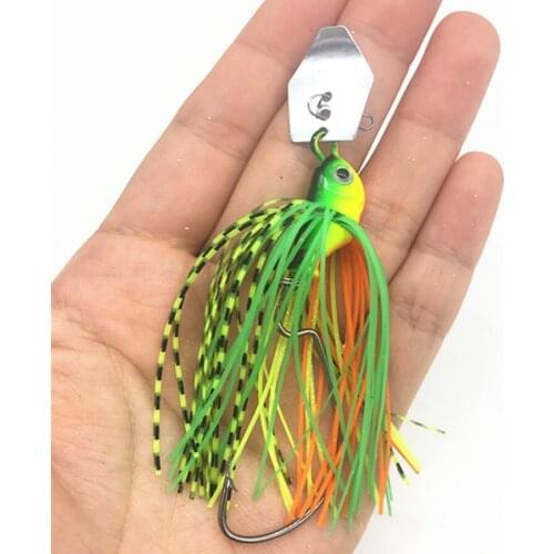 10g/14G Fishing Sequins Spinner Buzzbait Beard Crank Worm Hook Fishing Spinnerbait Silicone Skirt Metal Lure Rubber Jig