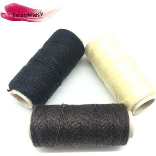 12Pcs Hair Weaving Needles Thread Set Small Type 60mm Long Curved Weaving Needles with 12 Rolls Cotton Hair Weaving Thread