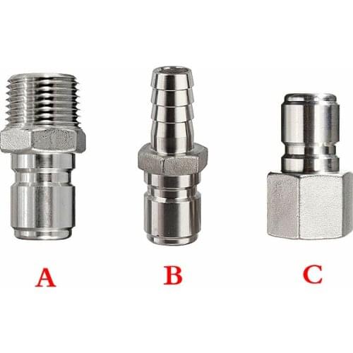 2Pcs Male Quick Disconnect Fittings Connector adapter Food Grade SUS304 For Home Beer Brewing 1/2 NPT Thread / Barb Hose