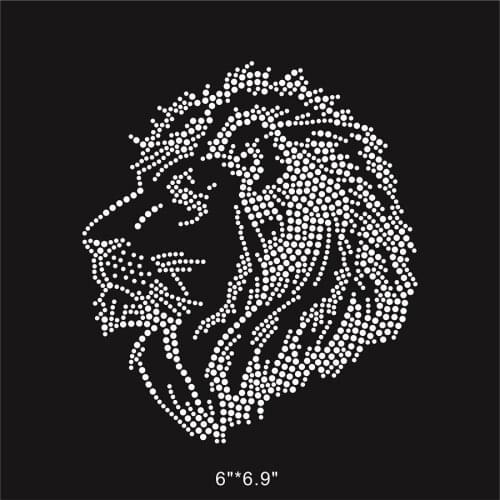 2pcs/lot wolf appliques design stone hot fix rhinestone motif iron on crystal transfer patches for shirt
