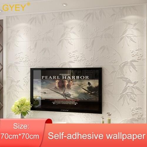 3D Stereo Wall Stickers Chinese Style Living Room Bedroom Self-adhesive Wallpaper Creative TV Background Wall Anti-collision