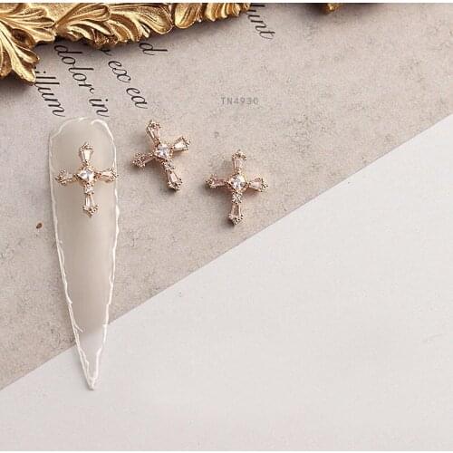 5pcs cross zircon tassel pendant nail art decorations crystals nail accessories nail rhinestones nail charms nails art TN4930