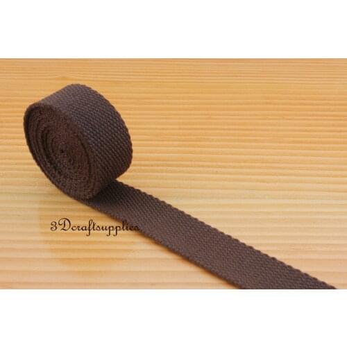 5 yards 1 inch heavy weight cotton webbing key fob strap dark bronze ZB42