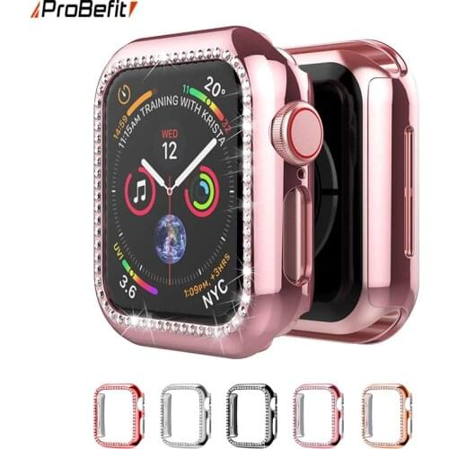Bling Soft TPU Diamond Bumper Protective Case for Apple Watch Cover Series 6 SE 5 4 3 2 1 38MM 42MM Cases For Iwatch 40mm 44mm