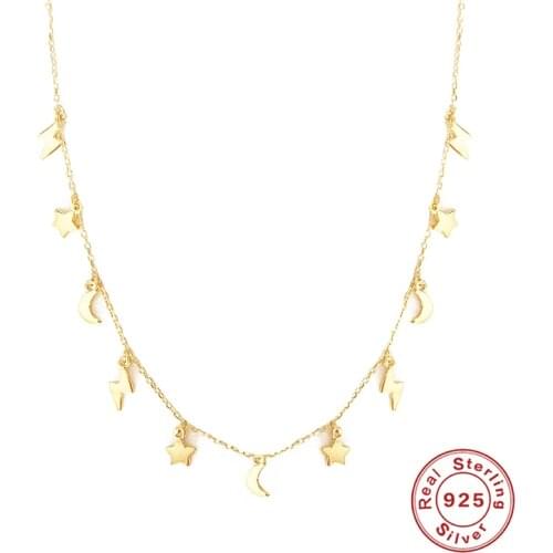 BOAKO Moon Star Necklace For Women 2020 Silver 925 Jewelry Necklace Charms Chains For Jewelry Collar Bijoux Femme #7.7