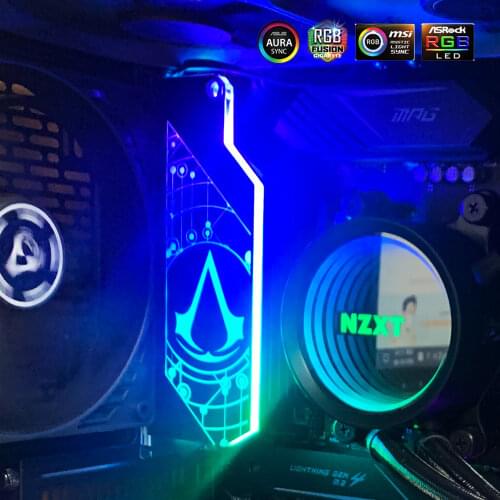 Customize IO Panel MOBO MOD Mirror Panel AURA Water Cooler Custom RGB Motherboard Lighting Panel Customizable MOBO Decoration