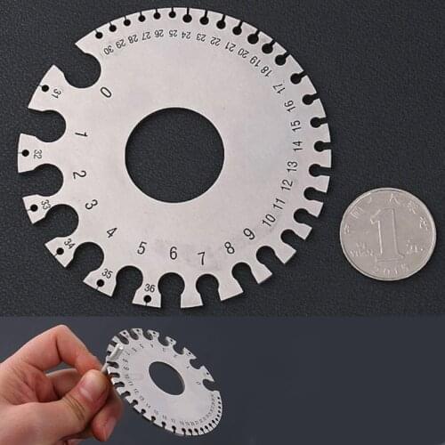0-36 Round Wire Gauge Weld Diameter Gauge Welding Inspection Stainless Steel Inch Inspection A.W.G Gauges American Standard