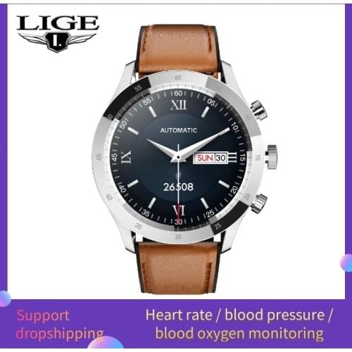 LIGE Fashion Smart Watch Men 1.32 Inch Waterproof Watches Mens Wristwatch Heart Rate Sports Smartwatch For Huawei Android iOS