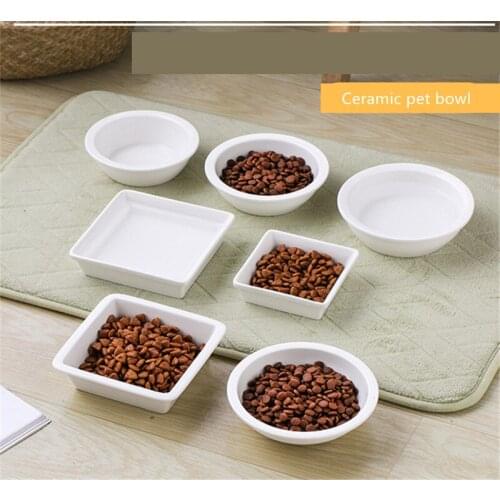 Cute Ceramic Pet Bowls Cat Bowl Water Basin Dog Pot Pet Drinking Eat Bowl Round Ceramic Cat Feeders Pet Accessory