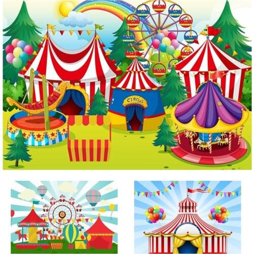 Mocsicka Circus Theme Backdrop for Photography Baby Portrait Photo Background Decoration Birthday Backdrops Banner Photo Shoot