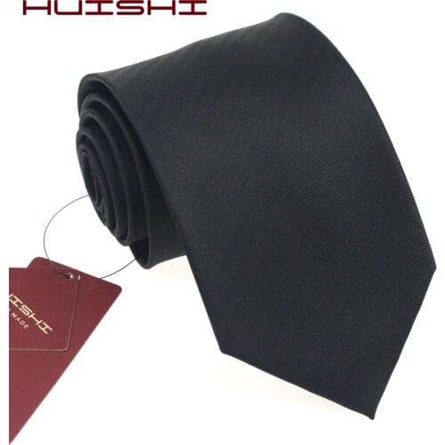 HUISHI New Formal Black Ties Slim For Men Classic Polyester Waterproof Plaid Stripe Neckties 8 6CM Wedding Business Male Gravata