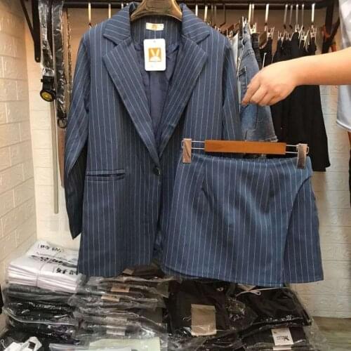 Fall 2020 New Womens British Fashion Casual Small Suit Jacket Yang Air Spring and Autumn Skirt Two-piece Set