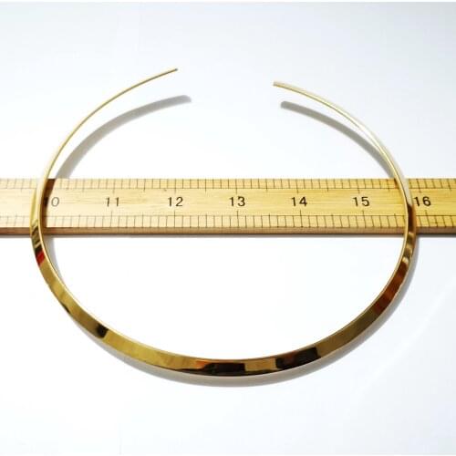Best price sale New Fashion Stainless Steel Choker Collar Open Cuff Necklace Chain For charming Gifts 6mm wide Gold