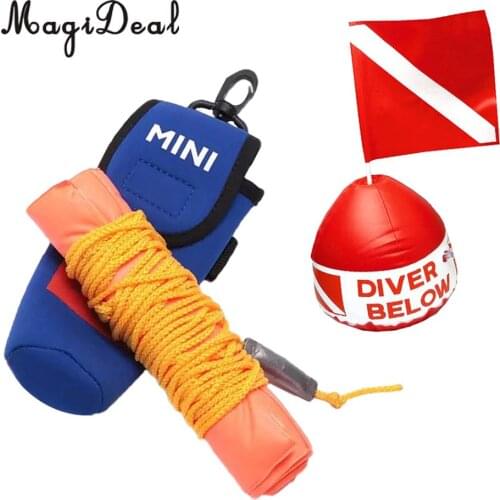 MagiDeal Diving Buoy Float Diver Down Kayak Boat Flag with Dive Buoy "Diver Below" Marker for Safety Scuba Diving Spearfishing
