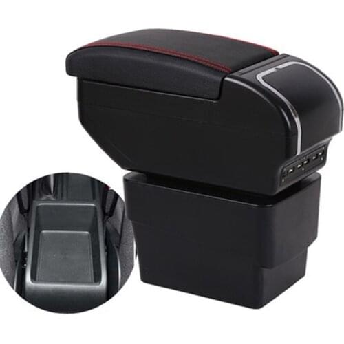 Armrest For Skoda Octavia Mk3 A7 2014-2018 Dual Layer Central Store Content box with ashtray Cup holder USB Charging Car modific