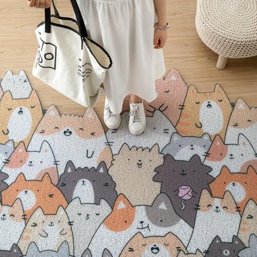 Cartoon Cats Indoor Outdoor Rubber Easy Clean Entry Way Welcome Doormat Floor Mat, Rug For Patio Front Door Mud Absorbent Carpet