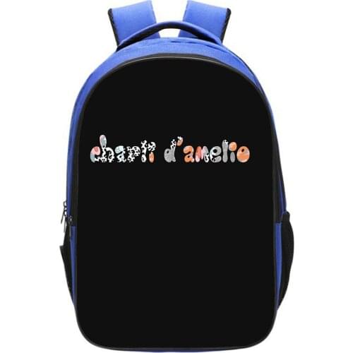 Charli Damelio Backpack Children Bag Casual Blue Backpacks Ice Coffee Splatter Printing Teenager Backpack Cartoon School Bags