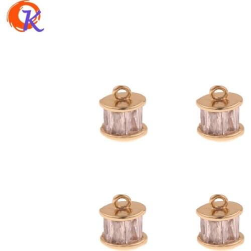 Cordial Design 20Pcs 6*7MM Jewelry Accessories/Crystal Charms/Genuine Gold Plating/DIY Making/Hand Made/Earrings Findings