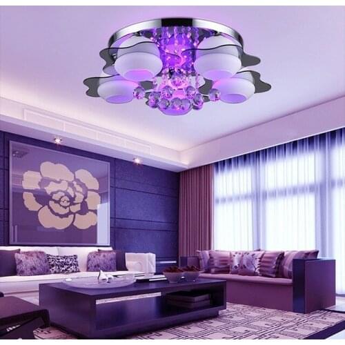 Modern led ceiling lamp bedroom romantic warm personality living room lamp star crystal lamps and lanterns